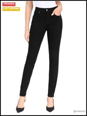 Women's Tall Skinny Jeans Mid-Rise Stretch Denim Slim Fit